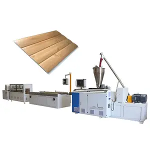 Wood Plastic Panel Out Profile Production Line Slotted Trunking Making Machine For Door Wall Panel Extrusion