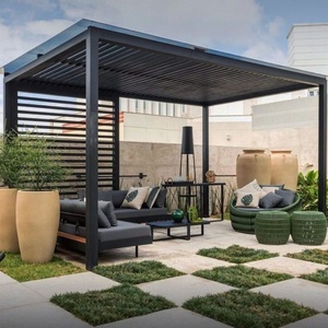 Pergola en aluminium thermolaqué à commande automatique à distance, <span class=keywords><strong>abri</strong></span> extérieur imperméable pour balcon, <span class=keywords><strong>petit</strong></span> pavillon de <span class=keywords><strong>jardin</strong></span> - Product Image 3