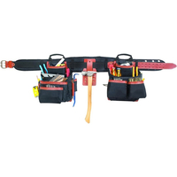 Ceinture à outils professionnelle haut de gamme 4 pièces CanvasCraft 51452 pour charpentiers, adaptée aux tailles régulières et plus grandes, noir et marron
