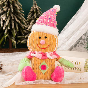 2025 ornements de noël rougeoyants pain d'épice homme tricoté 3D ornements mignon pain d'épice homme poupée cadeau de noël décorations de fête - Product Image 4