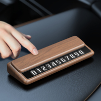 Placa de matrícula de coche Ocultar Placa de matrícula de coche Deslizador magnético de succión Negro Nogal Tarjeta de aparcamie