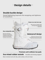 VAMEI Chaussures de ski tout-terrain à double boucle, à enfiler rapidement, avec semelle EVA intégrale, pour la montagne
