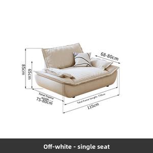 Sofá Seccional Modular de Tres Plazas de Diseño Italiano Minimalista, Tapizado en Tela Tecnológica, Relleno de Esponja, Color Crema, Diseño Moderno de Líneas Rectas, Tamaño Pequeño - Product Image 5