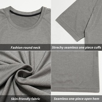 T-shirt décontracté sans couture en nylon et polyester respirant personnalisé pour hommes