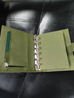 Portefeuille à spirales en cuir PU personnalisé, 6 anneaux, A7, classeur budgétaire, porte-monnaie, enveloppe pour argent liquide, mini carnet, journal, planificateur