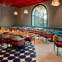Ensembles de meubles commerciaux de luxe personnalisés pour hôtel classique moderne, restaurant, sièges de banquette, table et chaises en bois de chêne, café