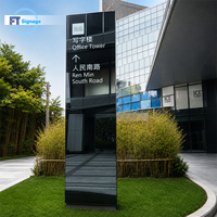 Totem publicitaire LED lumineux sur pied pour extérieur, signalétique de guidage pour centre commercial
