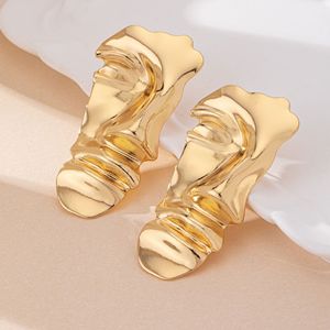 Ensemble de bijoux en métal irrégulier à la mode masque forme tour de cou géométrique boucles d'oreilles en acier inoxydable anneau <span class=keywords><strong>Bracelet</strong></span> pour femmes cadeau de fête - Product Image 6
