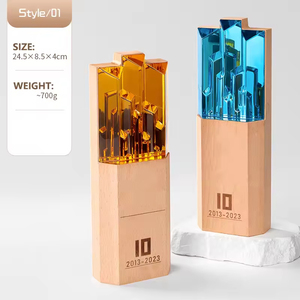 شرف الشركة المصنعة للكريستال مخصص للبيع بالجملة تصميم فريد خشبي - Product Image 6