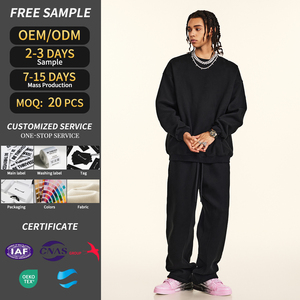 Biểu Tượng Tùy Chỉnh Chất Lượng Cao Heavyweight 345gsm Hoodies Set Baggy Quá Khổ Hip Hop Hoodies Boxy Tracksuit Sweatsuit Người Đàn Ông - Product Image 1