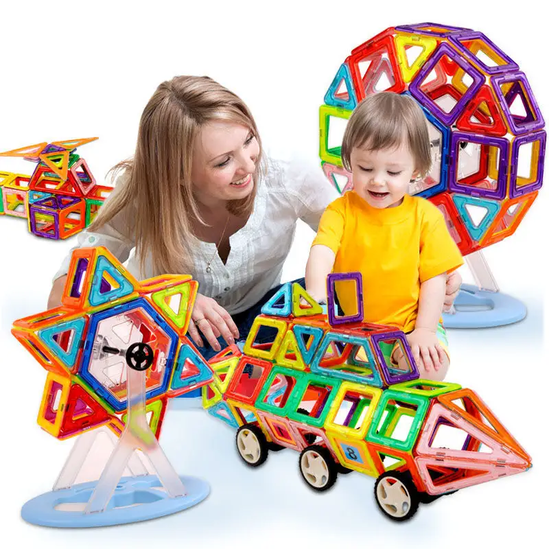 Magnetic Tiles Construction Toy Set Square Block Assembly Puzzle Educational Baby Toy