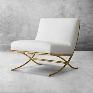 Toptan fiyat Modern döner sandalye x-baz terlik sandalye Metal çerçeve salon sandalye oturma odası otel yatak odası daire için - Product Image 3