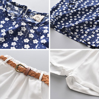 Ensemble de vêtements décontractés pour filles d'été, 2 pièces, pour femmes et enfants, avec imprimé floral