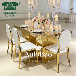 Espejo Rectangular de Acero Inoxidable Dorado para Mesa de Hotel o Boda - Product Image 4