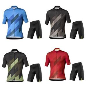 Kit cycliste d'été <span class=keywords><strong>Mavic</strong></span>, maillot à manches courtes et short à bretelles pour VTT, tenue de club avec logo personnalisé pris en charge - Product Image 1