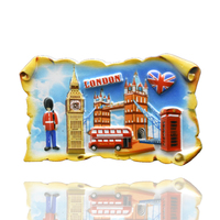 Aimant de réfrigérateur en résine personnalisable en gros London Design 2d3d Uk Aimants de réfrigérateur souvenir pour différentes décorations de pièces