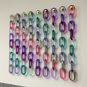 Vente en gros <span class=keywords><strong>de</strong></span> grandes chaînes murales en acrylique colorées, maillons en acrylique pour la décoration murale DIY, projets d'artisanat pour la maison - Product Image 2