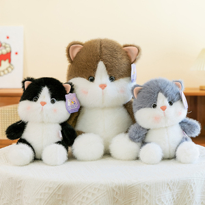 Juguete de Peluche de Algodón PP para Niños, Muñeco de Felpa Súper Suave para Decoración del Hogar, Muñeco de Peluche con Dibujos Animados de Gato Melocotón - Product Image 6