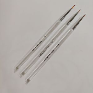 Ensemble de 3 pinceaux à ongles en cristal transparent, stylo à ligne fine, stylo de sculpture avec crochet pour la peinture couleur et le nail art - Product Image 3