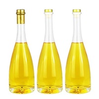Bouteille en verre cristal premium 750 ml, forme plate, sérigraphie personnalisée, bouchon en liège, pour rhum, whisky, tequila, vodka, boissons Zhengshun