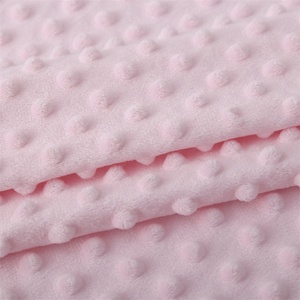 Rts Không Có Moq 100% <span class=keywords><strong>Polyester</strong></span> 230gsm Nổi Siêu Mềm Minky Dot Vải Cho Bé Chăn - Product Image 3