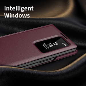 Étui de téléphone à clapet IDEAL en gros avec fenêtre intelligente pour <span class=keywords><strong>Samsung</strong></span> S25 S24 S23 S26 Ultra Z Fold 7 6 <span class=keywords><strong>5</strong></span> 4 – Housse de luxe pour mobile - Product Image 4