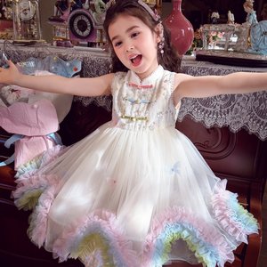 Abito estivo da ragazza Mimi Haro in nuovo stile cinese Cheongsam Princess senza maniche a linea A di media lunghezza - Product Image 5