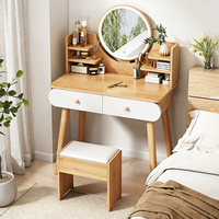 Nouvelle conception élégante et moderne, table de maquillage en bois gris avec rangement pour la chambre à coucher