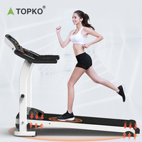 Tapis de marche pliable portable TOPKO multicolore avec écran LED et test de fréquence cardiaque