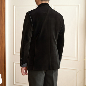 <span class=keywords><strong>Veste</strong></span> de <span class=keywords><strong>Costume</strong></span> <span class=keywords><strong>Homme</strong></span> en <span class=keywords><strong>Velours</strong></span> Slim pour Banquet, Col Châle, Un Bouton, Double Fente, Haute Qualité, Collection Automne-Hiver - Product Image 4