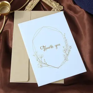 Customer thank you cards custom with logo gold foil thank you cards