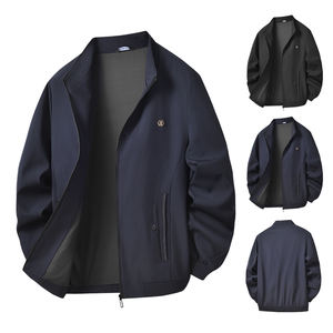 Chaqueta para hombre de mediana edad, nueva para primavera y otoño, con cuello alto, estilo sencillo, informal de negocios, cómoda, transpirable y fresca. - Product Image 1