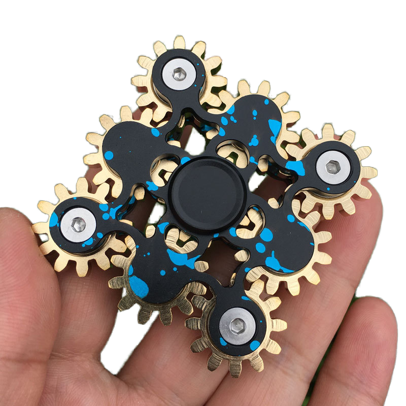 Nine-Tooth Linked Hand Spinner for Mechanical Gear Alloy and Plastic Anti Stress Fidget Toy