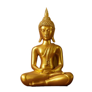 Thai Style Golden <strong>Buddha</strong> Statue Feng Shui Casting Resin Crafts, Statues for Home and Religious Decoration Meditation <strong>Buddha</strong> - Product Image 1