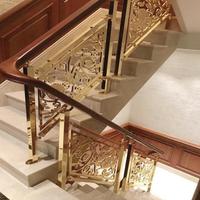 Rampe d'escalier sur mesure en laiton et bronze de luxe, résistante à la rouille, facile à installer pour hôtel, villa, balcon, terrasse