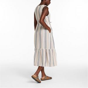 Nuevo Vestido Midi de Gasa con Rayas para Mujer, Ligero, Transpirable, Holgado, Informal, para la Playa - Product Image 2