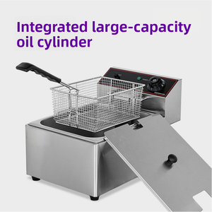<span class=keywords><strong>Friteuse</strong></span> <span class=keywords><strong>professionnelle</strong></span> électrique automatique en acier inoxydable à cylindre unique de qualité commerciale pour frites en fût, 3500W <span class=keywords><strong>220V</strong></span> - Product Image 1