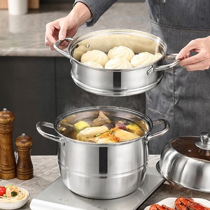 Pentole a vapore multiuso a <span class=keywords><strong>3</strong></span> livelli con manico pentola a vapore per alimenti pentola a vapore in acciaio inossidabile - Product Image 2