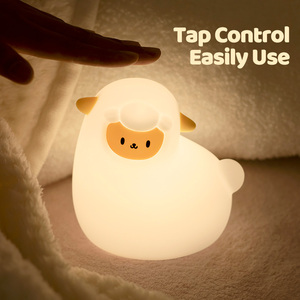 <span class=keywords><strong>Alcapa</strong></span> Sheep recargable táctil de silicona blanca lindo Rgb que cambia de Color lámpara Led dormitorio Animal luz de noche para niños - Product Image 4