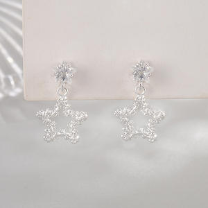 Aros de Oro Puro y Plata, Aretes de Acero Inoxidable para Mujer, Aretes de Plata, Aretes de Novia, Plata al por Mayor - Product Image 1