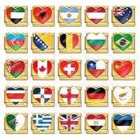 Nouveauté Mode en Gros : Breloques Personnalisées Cœur, Drapeau National, Italien pour Bracelets en Acier Inoxydable 9mm – Cadeaux Bijoux DIY