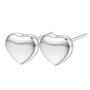 Pendientes de acero de titanio en forma de corazón, color dorado, 7 mm, para ocasiones de regalo - Product Image 5