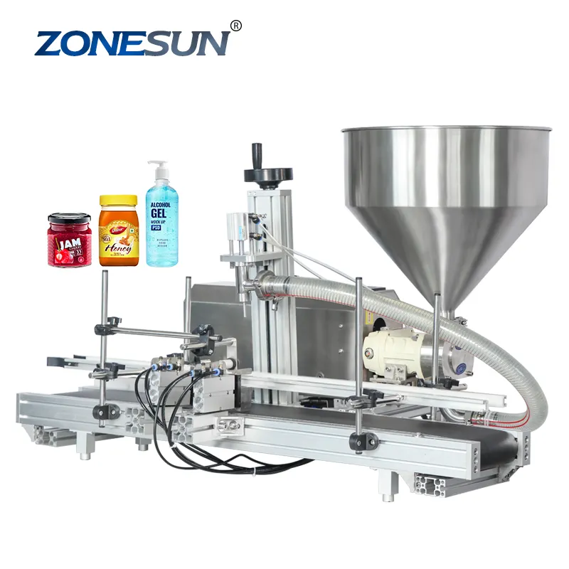 ZONESUN ZS-DTGT900 yarı otomatik reçel doldurucu sos krem macun gıda Rotor pompası dolum makinesi
