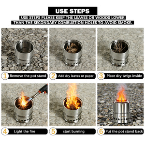 Fornello Portatile Pieghevole INBESTCAMP Mini, Attrezzatura da Campeggio Ultraleggera <span class=keywords><strong>a</strong></span> <span class=keywords><strong>Legna</strong></span> - Product Image 2