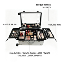 NICE SEAL Valise de maquillage Bluetooth avec miroir éclairé, tringle de transport et éclairage intégré, pour le transport de matériel de beauté, direct usine