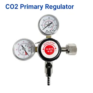 W21.8 CGA320 G5/8 G1/2 M33 Regulator pengukur CO2 dengan bantuan tekanan katup pengaman Homebrew bir Dual CO2 Regulator utama