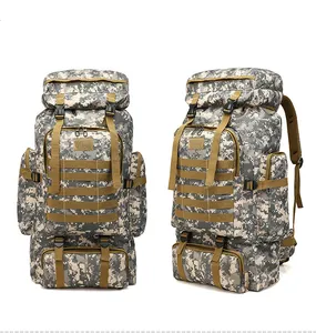 Top selling 80L Outdoor Tactical Camping Hiking Backpack Canvas Travel Climbing Bag Survival Hunting Waterproof backpacks