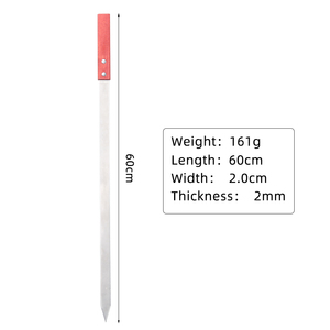 BBQ Nướng Lớn Phẳng Thịt Nướng Kim Loại Thép Không Gỉ Kebab Xiên Thổ Nhĩ Kỳ Xiên Phẳng Với Tay Cầm Dài - Product Image 4