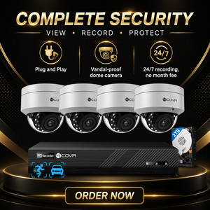 Sistema <span class=keywords><strong>de</strong></span> Cámara PoE <span class=keywords><strong>de</strong></span> Alta Calidad <span class=keywords><strong>de</strong></span> 12MP, <span class=keywords><strong>Kit</strong></span> NVR <span class=keywords><strong>de</strong></span> <span class=keywords><strong>8</strong></span> Canales, 4 Cámaras Domo IP para Exteriores, Detección <span class=keywords><strong>de</strong></span> Personas y Vehículos, IK10 - Product Image 1