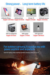 Estación de Energía Portátil de 1200W, Batería de Litio de 1008Wh, Banco de Energía para Camping, 2 Tomas de CA + 3 Puertos USB, Linterna con Carga Solar de 2400W - Product Image 3